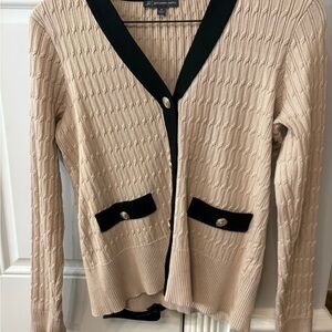 Adrianna Papell Beige Cardigan Sweater